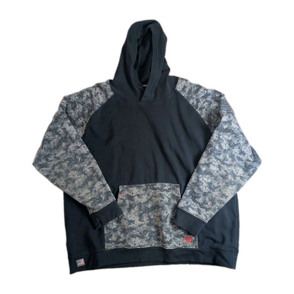 Ariat CAT 2112 FR Flame Resistant Hoodie Men's XL Black Digital Camo Pullover